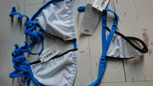 y sexy bikini - aillot de Bain String Bikini Sexy Noir Blanc Bleu