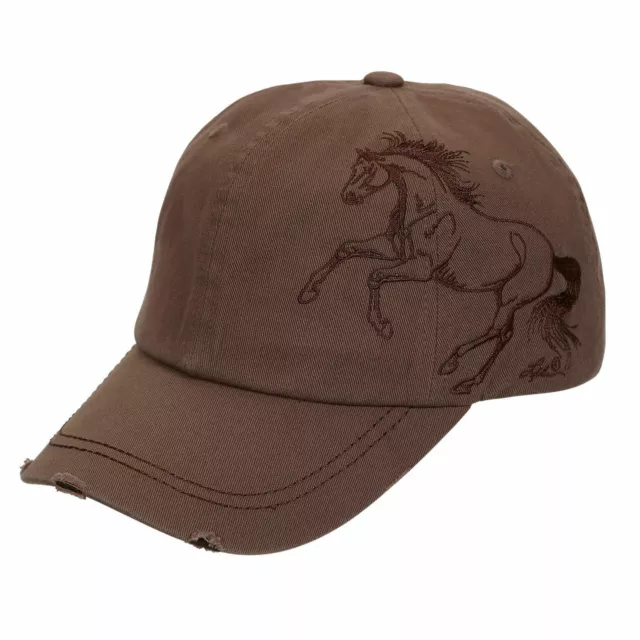 New Expresso Brown Cap - Embroidered Galloping Horse - BC117E Cap AWST Internati