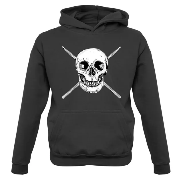 Drumsticks Skull - Kids Hoodie Drummer Drums Musician Music Drum Rock Band