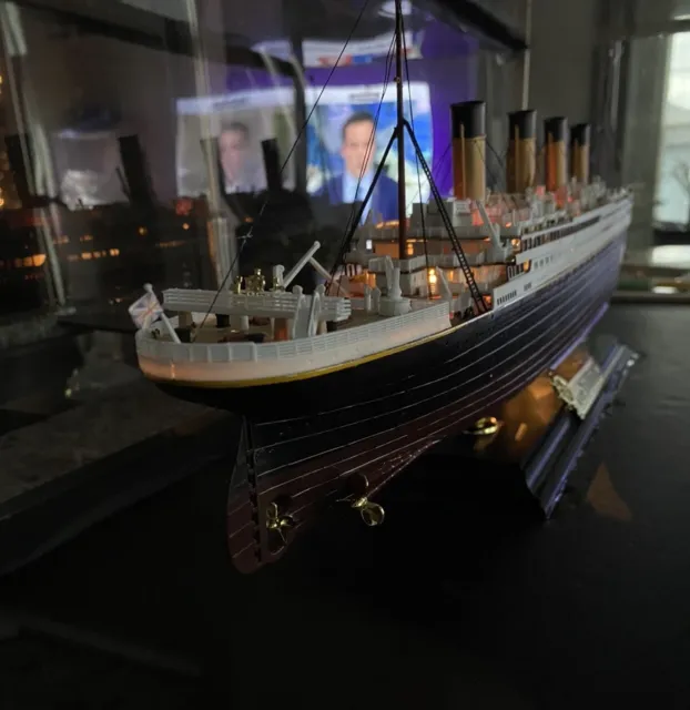 Handcrafted Titanic Model With Lights And Display Stand