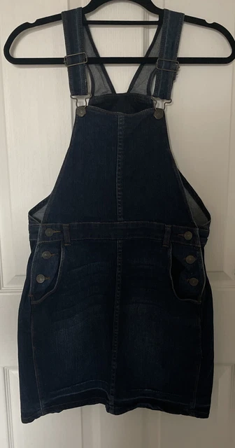 FAT FACE Dark Indigo Denim Cora Dungaree Pinafore Dress 10