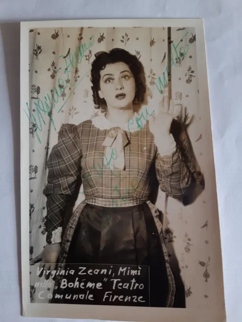 Virginia Zeani soprano Foto autografo con dedica La Bohème Firenze   