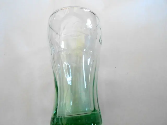 Vintage Green Glass Coca Cola Coke Glasses 3" Mini Glasses for Shot or Juice (2)
