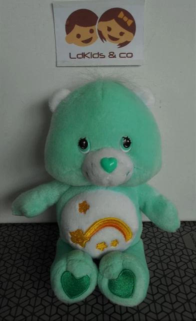Doudou Peluche HASBRO BISOUNOURS CARE BEARS GROSTAQUIN VERT ETOILE 20cm D1054