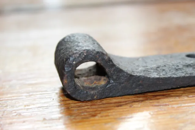 Antique Straight Hand Forged 25.5" Barn Door hinge, Strap Gate Black Cast Iron 5