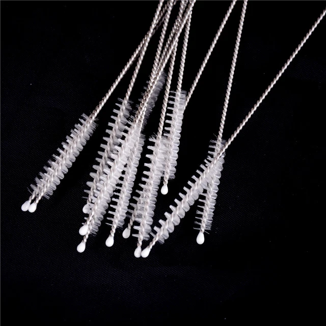 10 stücke Baby Babyflasche Straw Waschbürste Edelstahl Spiralreiniger R'$v