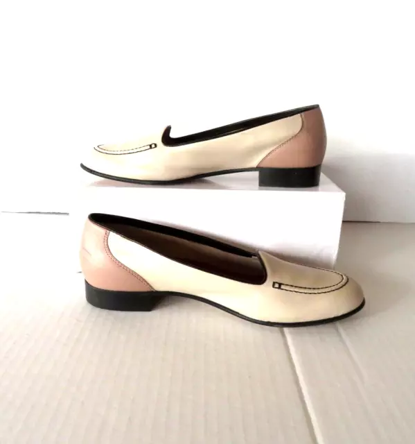 $279 Sesto Meucci Women's Lamb Leather Beige Loafers Flats Shoes Size 9M New 2