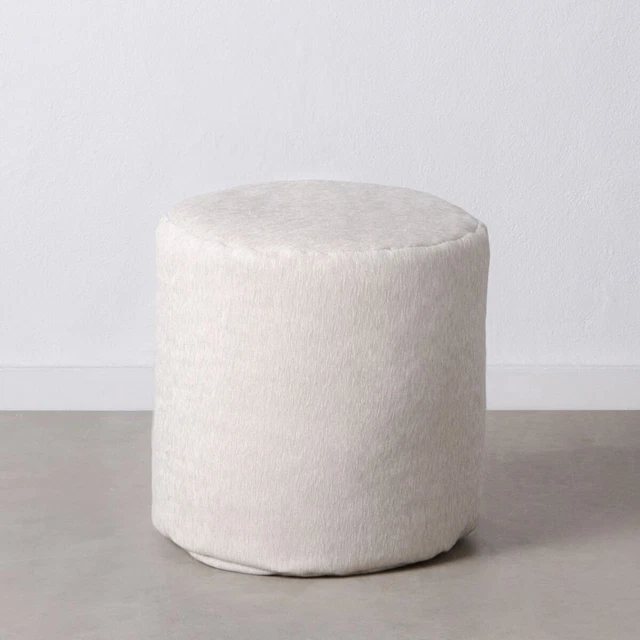 Puff Poliestere Grigio Chiaro 45x45x45cm Acrilico