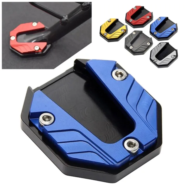 Motorcycle Bikes Kickstand Extender Foot Side Stand Extension Pad Black Plate