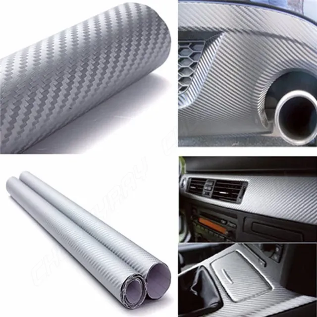 12" x 50" - DIY 3D Texture Carbon Fiber Vinyl Wrap Sticker Film for Car Phone CF