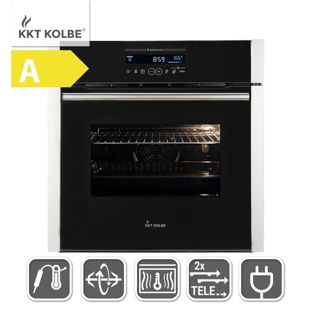 Four encastrable 60 cm 70L Catalyse Rôtisserie Gril Air chaud Fonction pizza