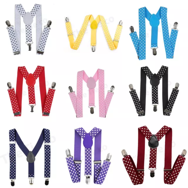 10 + Colors Mens Womens Clip-on Suspenders Elastic Y-Shape Adjustable Braces