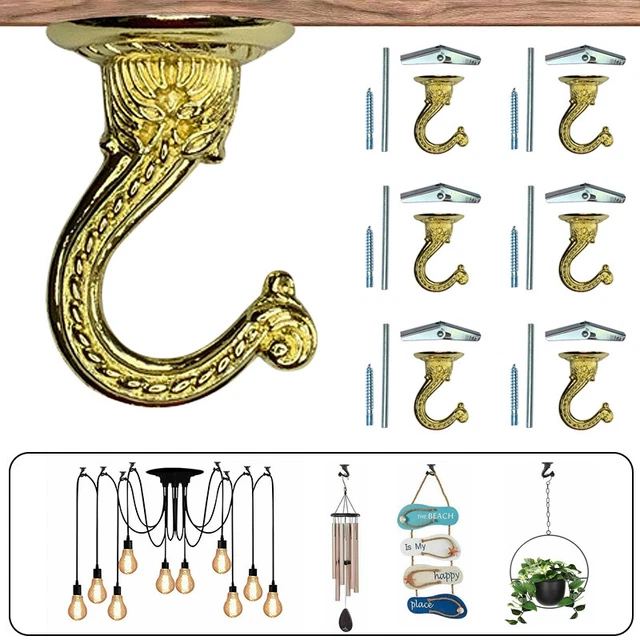 6 Sets Heavy Duty Ceiling Hook Carving Hanging Plant Toggle Wing Hangers Rack