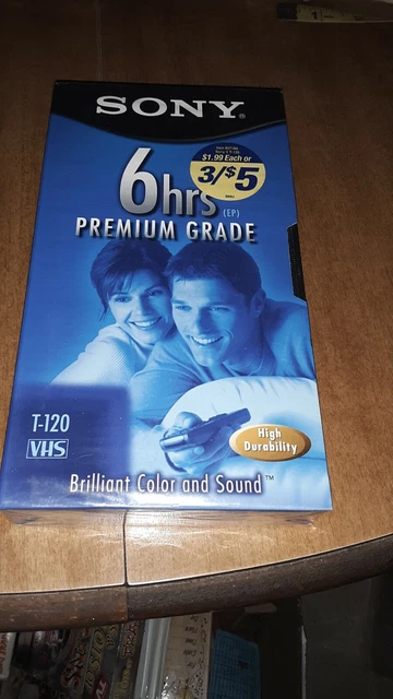 Sony T-120 VHS Premium Grade Tape 6hrs NEW SEALED