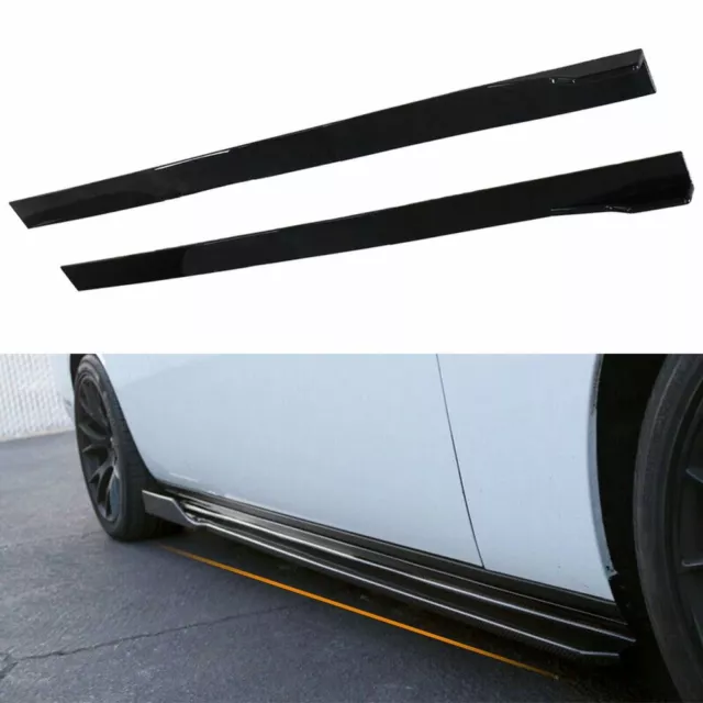 For Benz W204 W205 C300 78.7" Side Skirts Rocker Panel Extension Glossy Black US