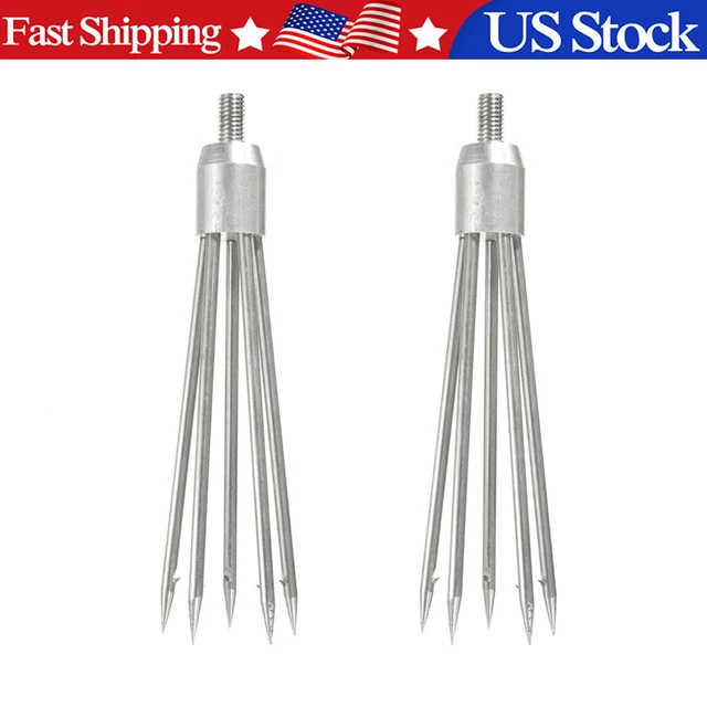 Wchiuoe 15 Prong Stainless Steel Harpoon Fish Spear Gig Fork For Outdoor Fishing Tackle Fishing Gig Fishing Harpoon