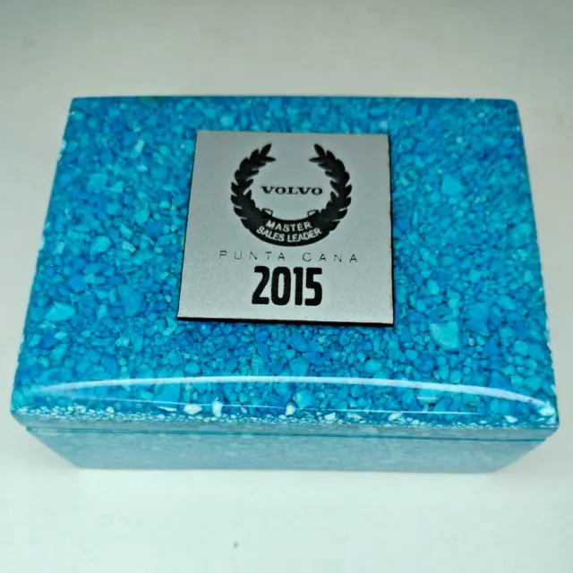 2015 Volvo Automobile Salesperson Blue Apatite Cedar box for sales leader award