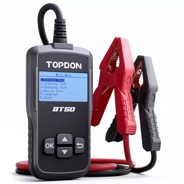 TOPDON Car Battery Tester 12V Automotive 100-2000CCA Battery Load Tester Digital