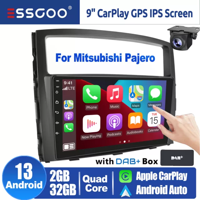 Android 13 DAB+ Carplay Car Stereo GPS AHD Head Unit For Mitsubishi PAJERO 06-14