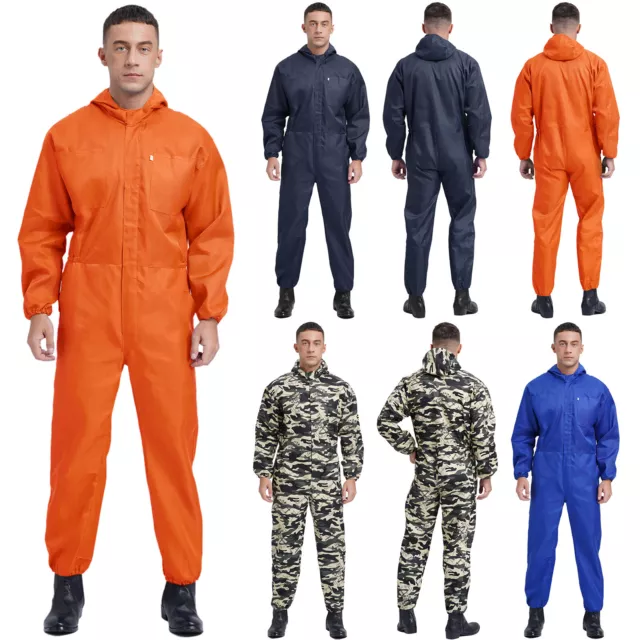 Herren Overall Routine Coverall Cosplay Kapuze Mechaniker Arbeitskleidung 2