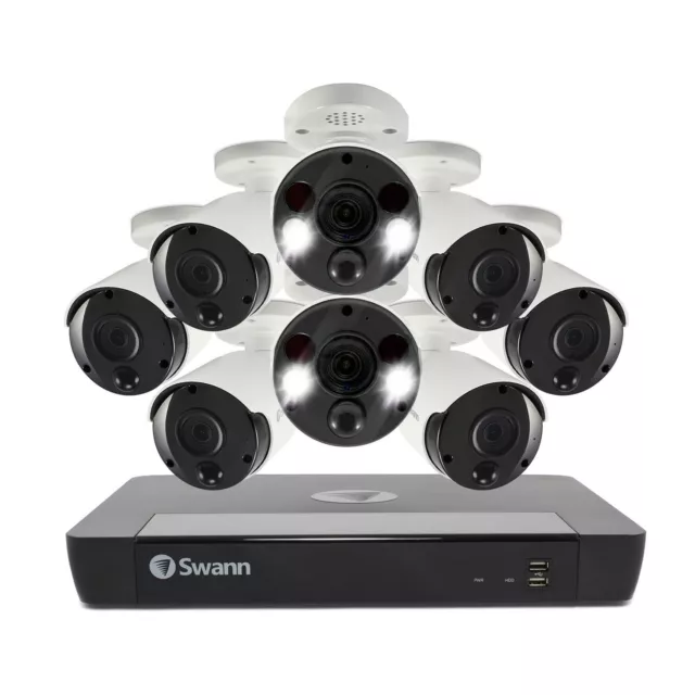 Swann CCTV Sécurité Système Nvr 8580 16 Canal 4K 2TB 8 X NHD-885MSB/Fb Caméras
