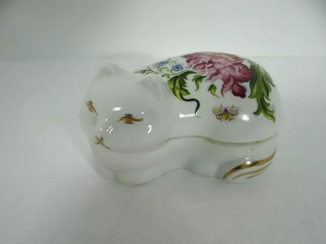 Elizabeth Arden Kitty Cat Candle Ceramic Trinket Box Floral Japan