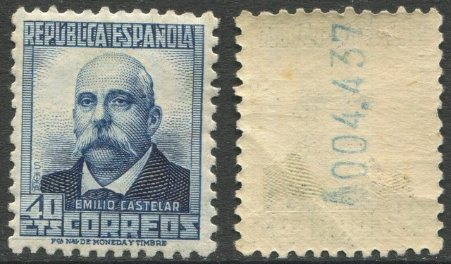 Espagne 40 Marques Communautaires 1931 Bleu / Beau / Po Personnages Avec Chiffre