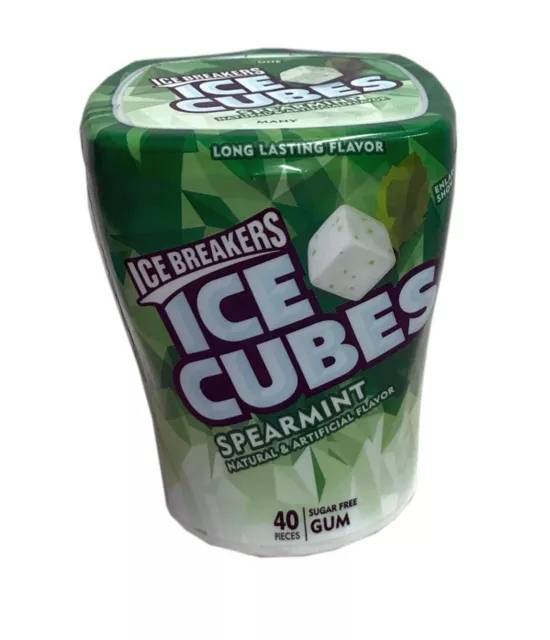 Spearmint Ice Breakers Ice Cubes Gum Bottle