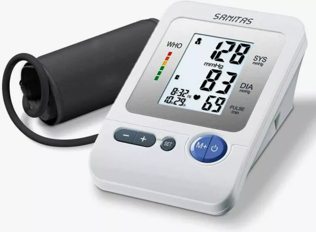 Sanitas SBM21 Blutdruck Messgerät Oberarm Umfang 22/36cm LCD Arrhythmie Puls