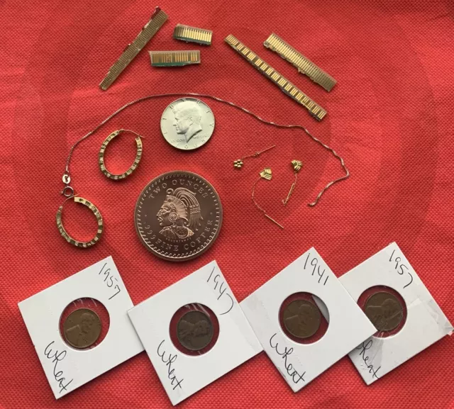 Vintage Antique & Sterling Silver Gold Jewelry 925 Saudi 18k 10k Coins Scrap LOT