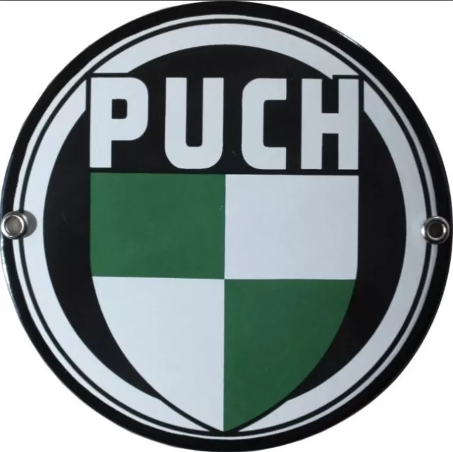 Puch Logo – original Emailschild – 30cm Durchmesser