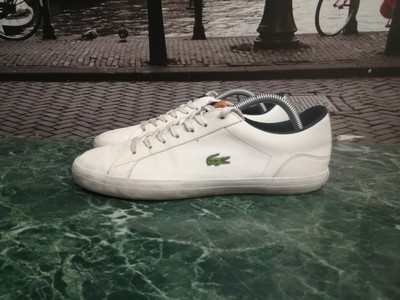 100% AUTHENTIQUE LACOSTE en Cuir Blanc 