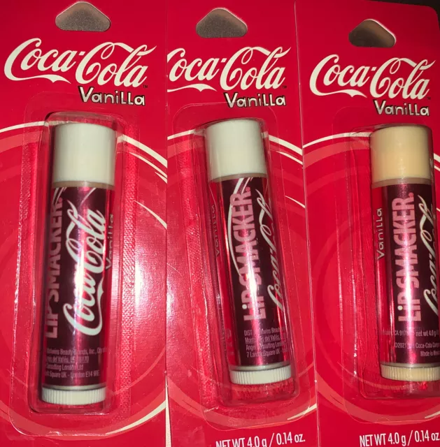 Coca Cola Lip Smacker Vanilla Lip Balm Flavor Lot Of  3 in Box