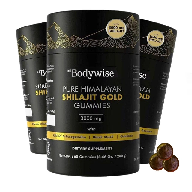BODYWISE PURE HIMALAYAN Shilajit Gum mies Gold 60Gummy £10.14 - PicClick UK