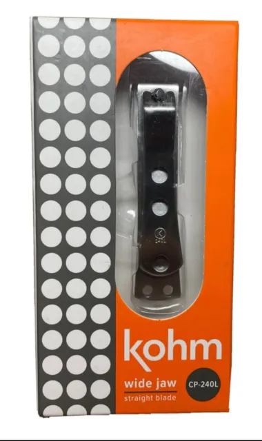 Kohm CP-240L Straight Blade, 5mm Heavy Duty, Wide Jaw Toenail Clippers for Thick