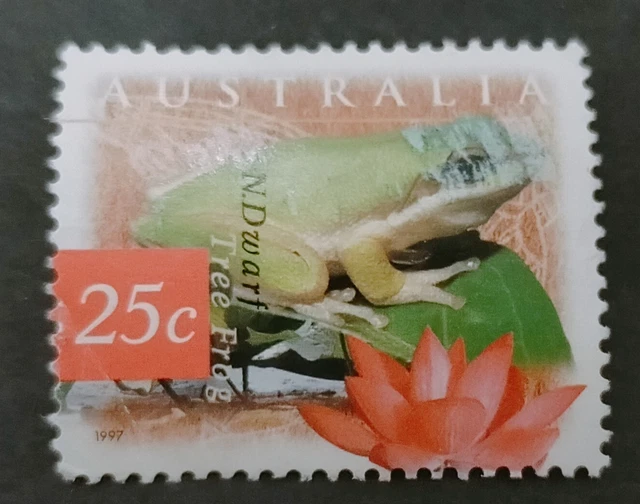 Australian Stamp USED 1997 Fauna and Flora Litoria bicolor & Nelumbo nucifera