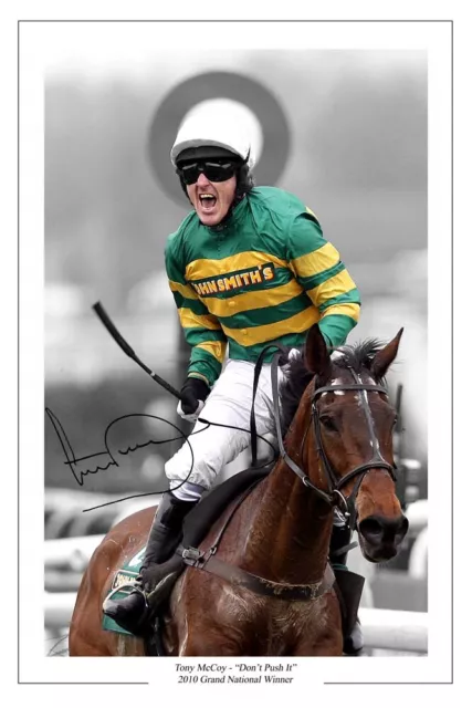 TONY AP McCOY SIGNED PHOTO PRINT AUTOGRAPH GRAND NATIONAL HORSE RACING