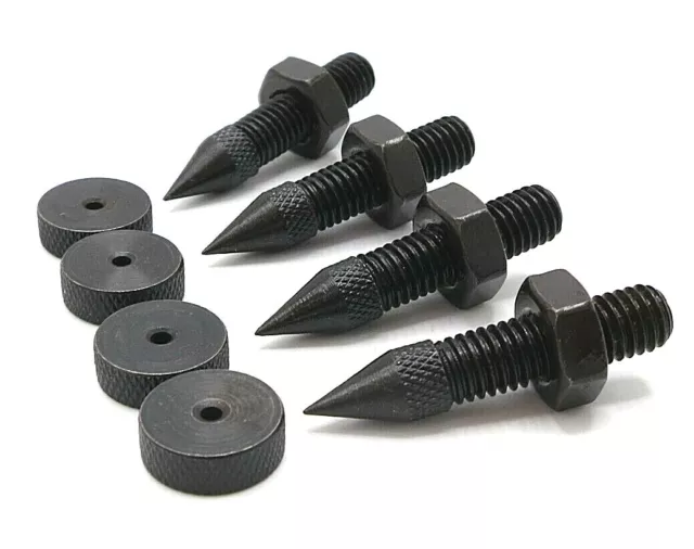 4 x Speaker spikes and feet M8 thread 42mm black plated finish