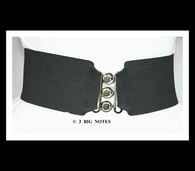 BLACK Cinch Belt for Poodle Skirt _ 3" Wide _ Adult Size SMALL 2