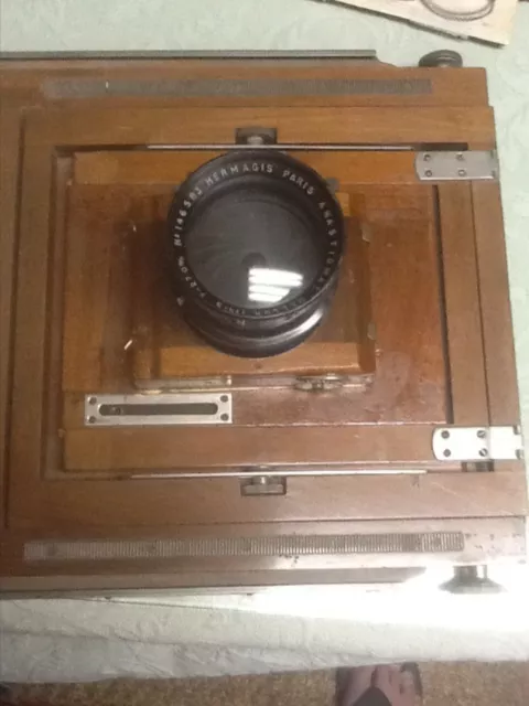 ANTIQUE FRANCE HERMAGIS PARIS 4,5 F-270mm ANASTIGMAT WOODEN CAMERA ANTIQUE FRANCE HERMAGIS PARIS 4,5 F-270mm ANASTIGMAT WOODEN CAMERA