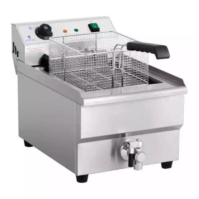 Commercial Electric Deep Fat Fryer With Drain Tap And Cold Zone 400V 16L 6000W 2