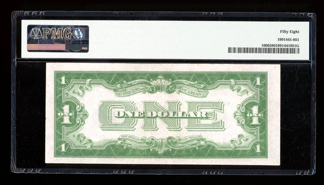DBR 1934 $1 Silver Funnyback Fr. 1606 GA Block PMG 58 Serial G79183164A 2