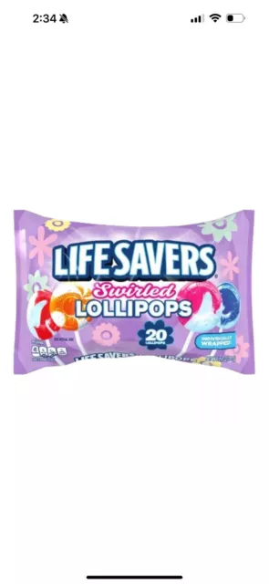 Lifesavers Easter Swirled Lollipops Limited Edition 20/bag Exp 12/26
