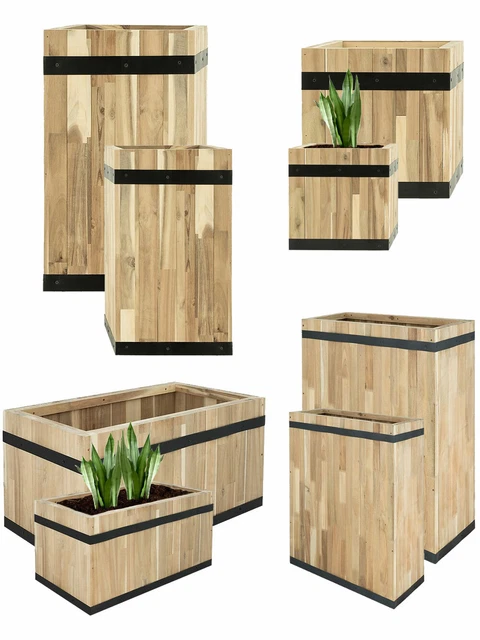 Tidyard Pflanzkasten Aus Akazienholz – 100x30x25 Cm, Hochbeet Für Garten, Balkon & Terrasse