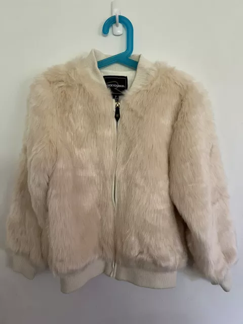 Rock Your Kid Faux Fur Bomber Jacket Size 7