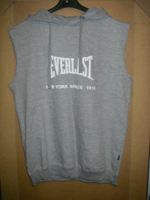 EVERLAST PULL CAPUCHE sans manche hoodie knit XL size gris grey