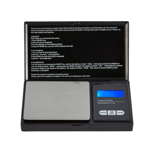 0.1G-500G Digital Weighing Scales Pocket Grams Small Kitchen Gold Jewellery Herb 2