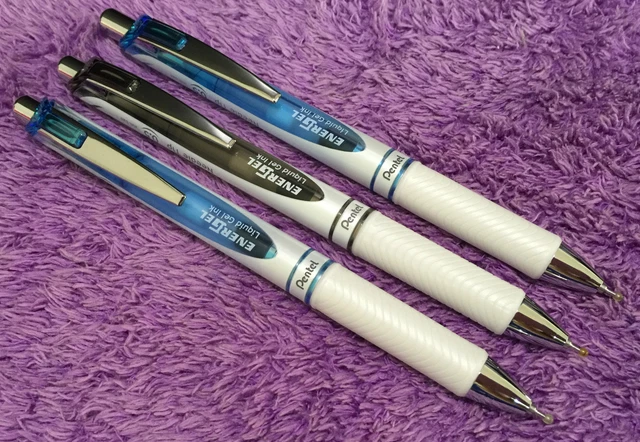 75 Pens Visual 3X BLN 75 Energel RT Pentel Pens SPECIAL WHITE EDITION 0.5 mm Needle ...