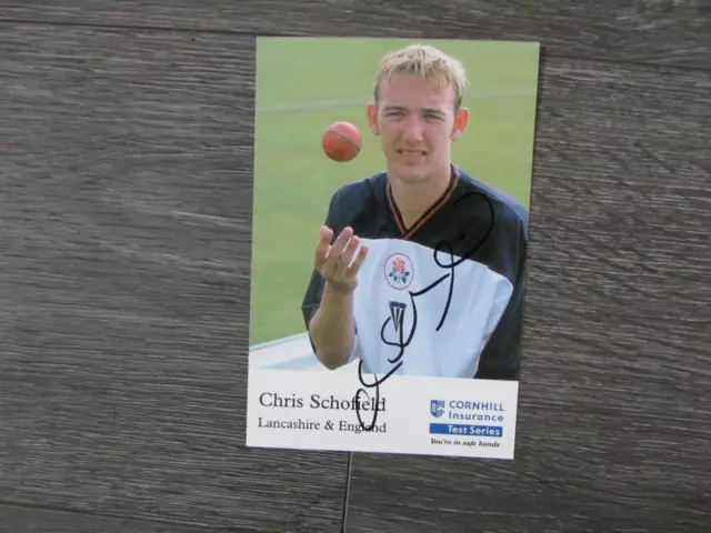 Chris Schofield England Cricket Player Hand Signed Cornhill Test Series Card