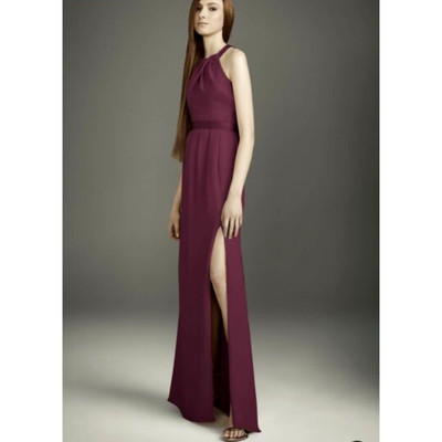 NWT White by Vera Wang Mock-Neck Bridesmaid Dress Burgundy Size 8